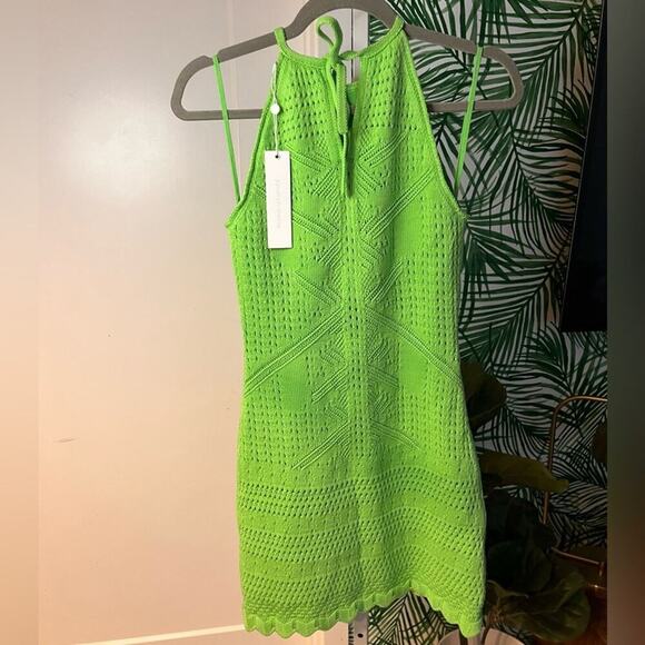 Jonathan Simkhai Bright Green Shireen Engineered Lace Mini Dress NWT XS - Picture 7 of 15
